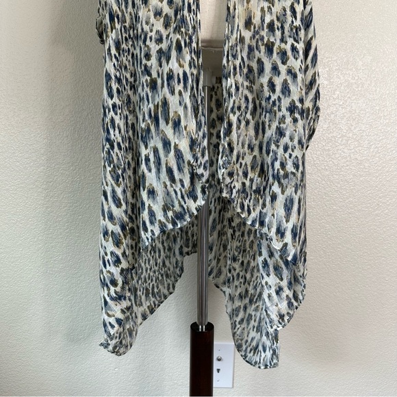 Lovestitch Leopard Open Front Kimono Coverup, One Size - Picture 4 of 12